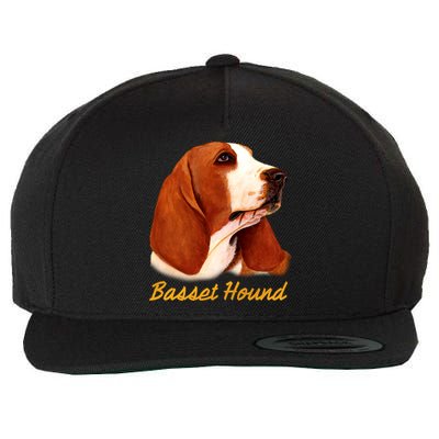 Basset Hound Dog Signature Portrait Wool Snapback Cap
