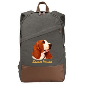 Basset Hound Dog Signature Portrait Cotton Canvas Backpack