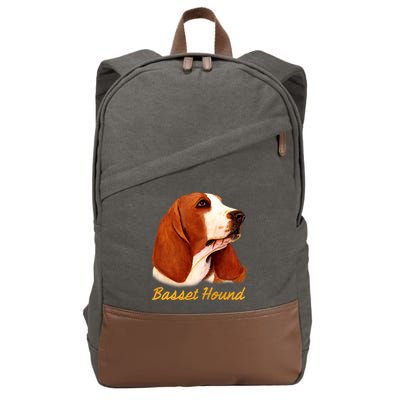 Basset Hound Dog Signature Portrait Cotton Canvas Backpack