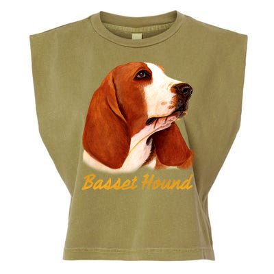 Basset Hound Dog Signature Portrait Garment-Dyed Women's Muscle Tee