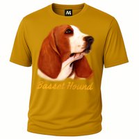 Basset Hound Dog Signature Portrait Cooling Performance Crew T-Shirt