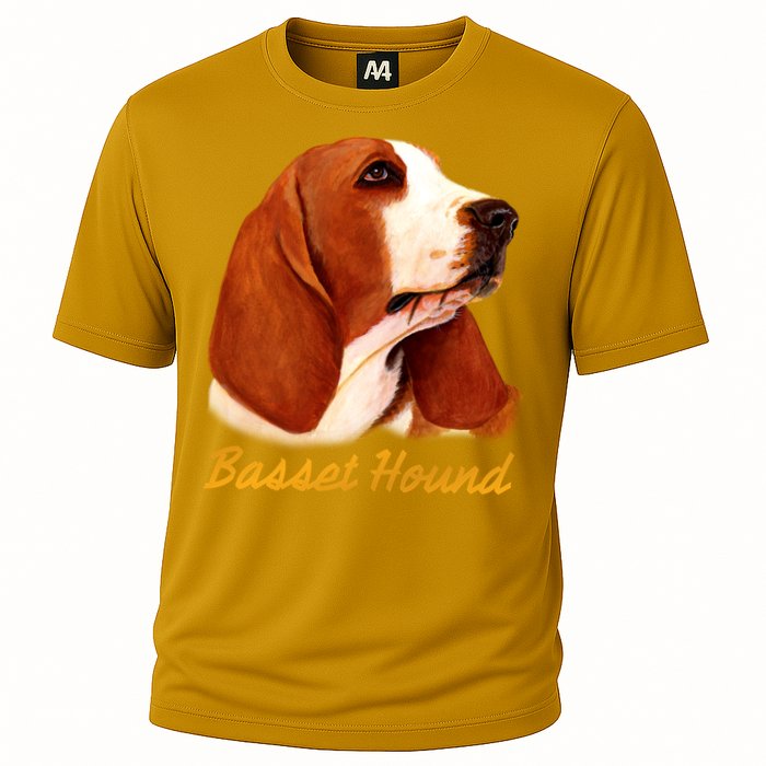 Basset Hound Dog Signature Portrait Cooling Performance Crew T-Shirt
