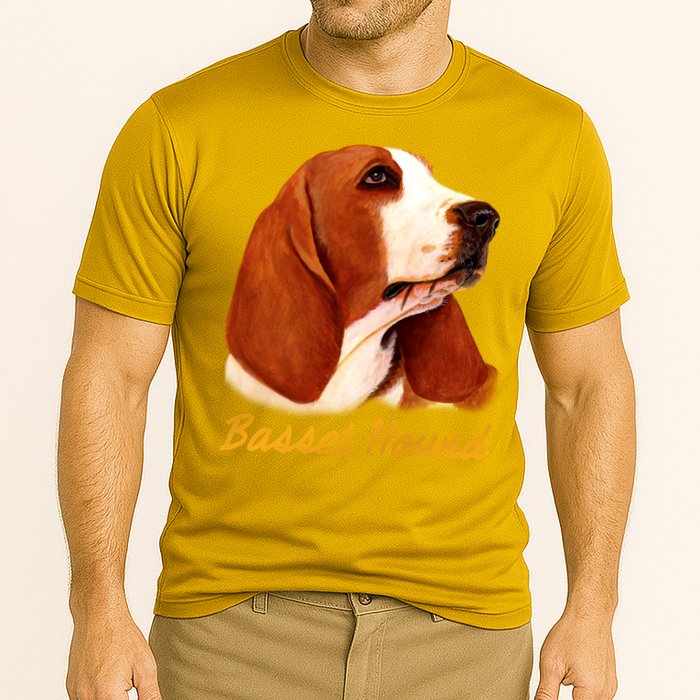 Basset Hound Dog Signature Portrait Cooling Performance Crew T-Shirt