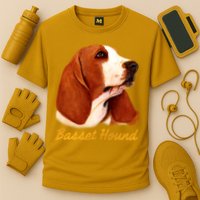 Basset Hound Dog Signature Portrait Cooling Performance Crew T-Shirt