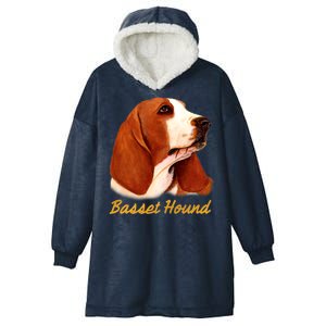 Basset Hound Dog Signature Portrait Hooded Wearable Blanket