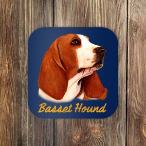 Basset Hound Dog Signature Portrait Coaster