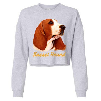 Basset Hound Dog Signature Portrait Cropped Pullover Crew