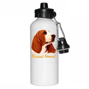 Basset Hound Dog Signature Portrait Aluminum Water Bottle