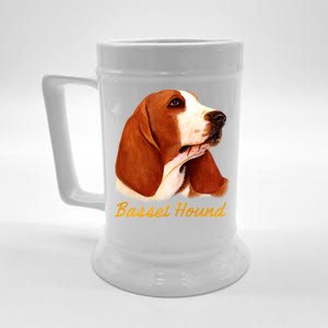 Basset Hound Dog Signature Portrait Beer Stein