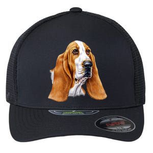 Basset Hound Face Flexfit Unipanel Trucker Cap