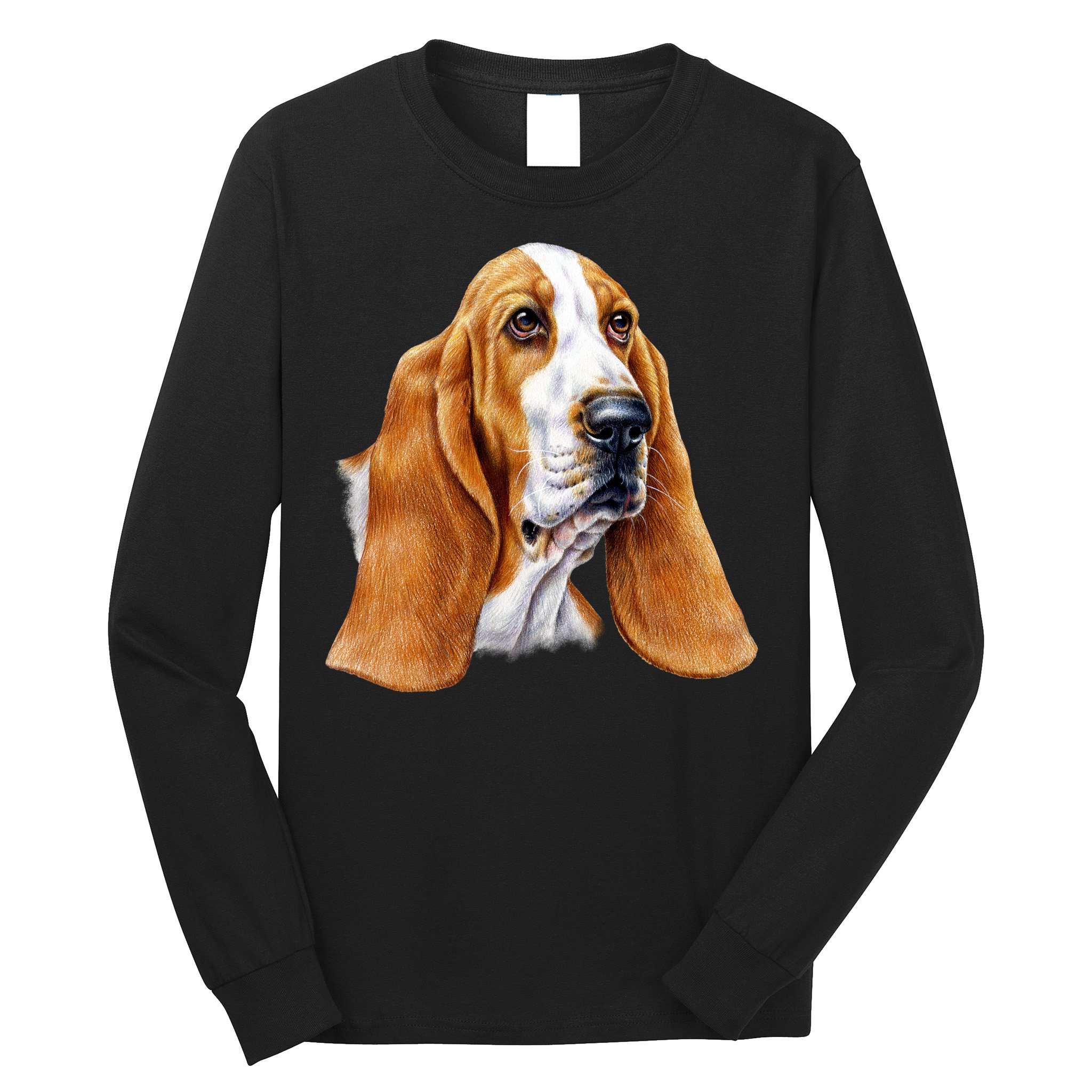 Basset Hound Face Long Sleeve Shirt