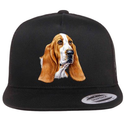 Basset Hound Face Flatbill Hat