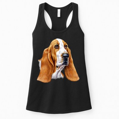 Basset Hound Face Womens Tank Top