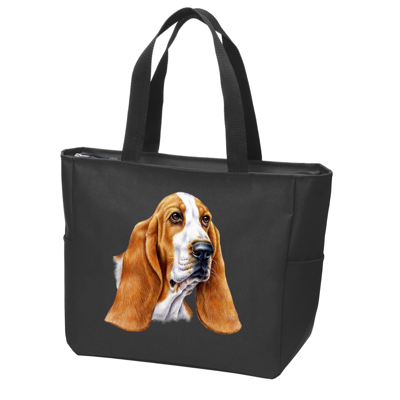 Basset Hound Face Zip Tote Bag