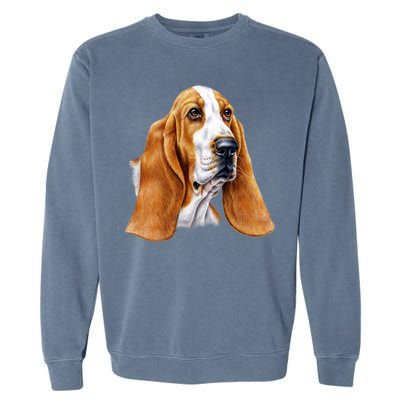 Basset Hound Face Garment-Dyed Sweatshirt