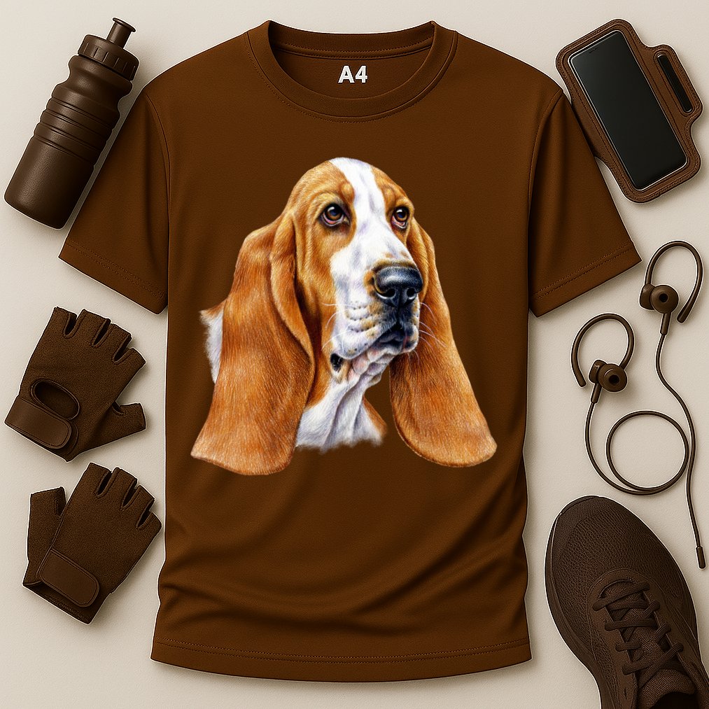 Basset Hound Face Cooling Performance Crew T-Shirt