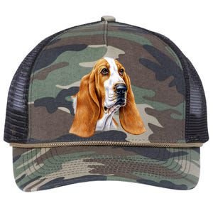 Basset Hound Face Retro Rope Trucker Hat Cap