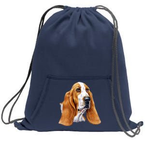 Basset Hound Face Sweatshirt Cinch Pack Bag