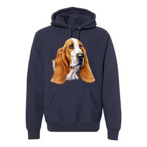 Basset Hound Face Premium Hoodie