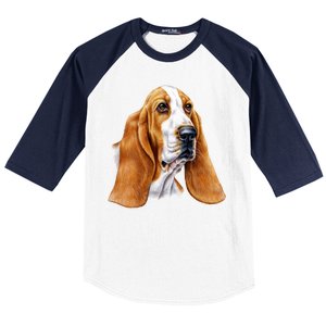 Basset Hound Face Baseball Sleeve Shirt