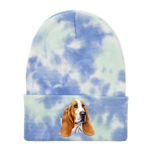 Basset Hound Face Tie Dye 12in Knit Beanie