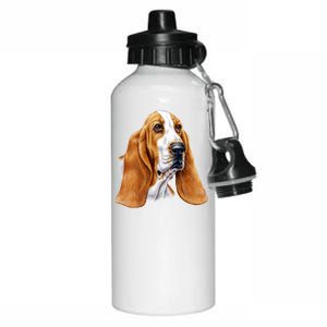 Basset Hound Face Aluminum Water Bottle