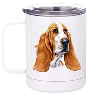 Basset Hound Face 12 oz Stainless Steel Tumbler Cup