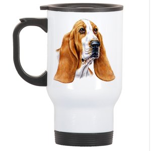 Basset Hound Face Stainless Steel Travel Mug