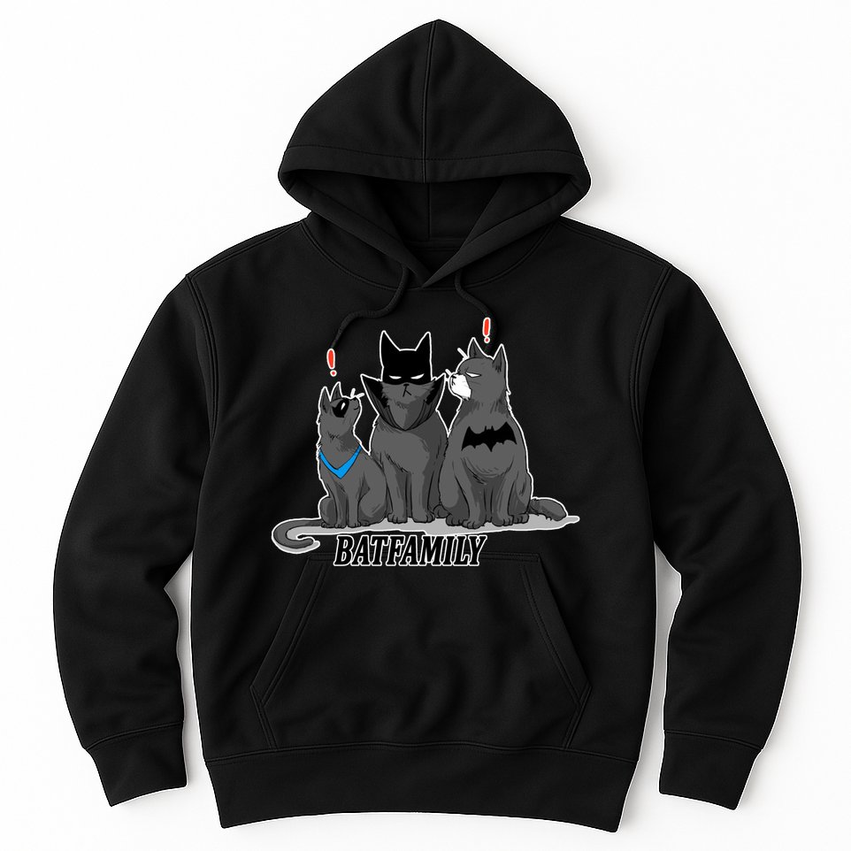 Bat Family Cats Cartoon Hoodie