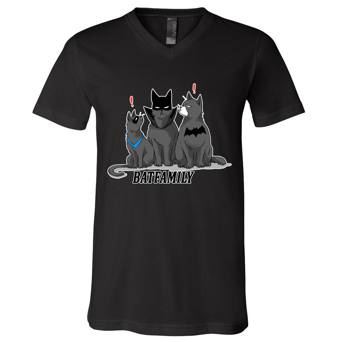 Bat Family Cats Cartoon V-Neck T-Shirt