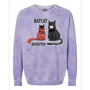 Bat Kitten Cat Funny Spoof Cartoon Colorblast Crewneck Sweatshirt