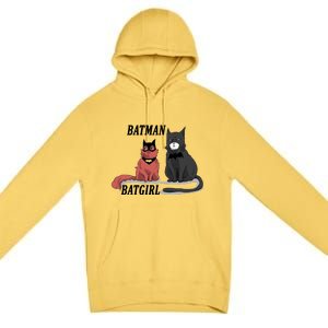 Bat Kitten Cat Funny Spoof Cartoon Premium Pullover Hoodie