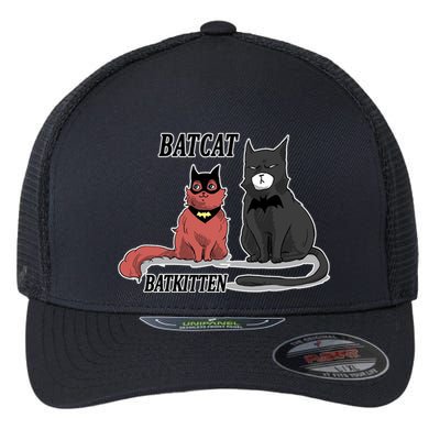 Bat Kitten Cat Funny Spoof Cartoon Flexfit Unipanel Trucker Cap