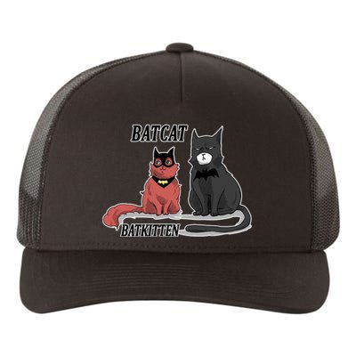 Bat Kitten Cat Funny Spoof Cartoon Yupoong Adult 5-Panel Trucker Hat