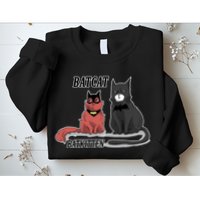 Bat Kitten Cat Funny Spoof Cartoon Sweatshirt