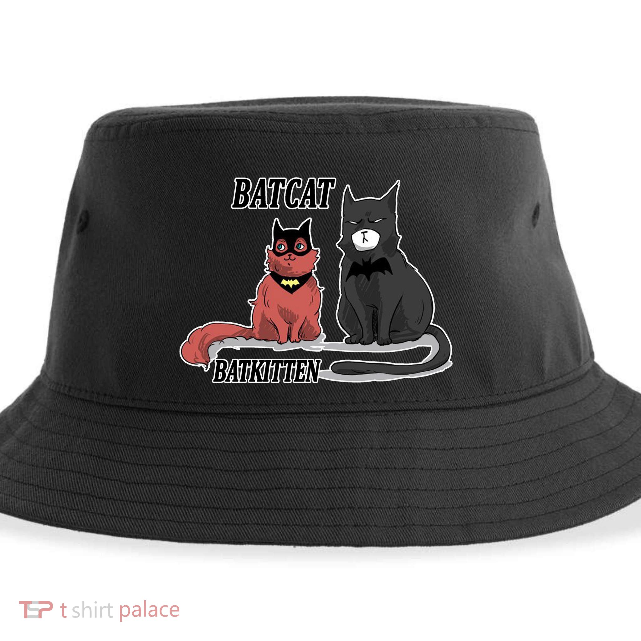Bat Kitten Cat Funny Spoof Cartoon Sustainable Bucket Hat