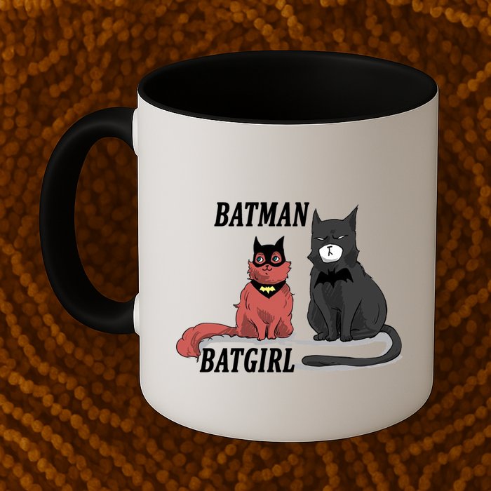 Bat Kitten Cat Funny Spoof Cartoon Mug