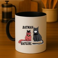Bat Kitten Cat Funny Spoof Cartoon Mug