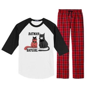 Bat Kitten Cat Funny Spoof Cartoon Raglan Sleeve Pajama Set