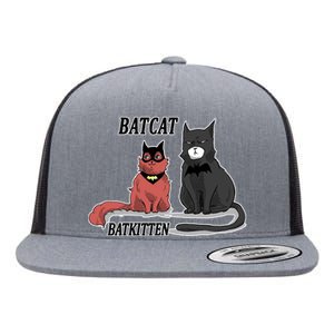 Bat Kitten Cat Funny Spoof Cartoon Flat Bill Trucker Hat