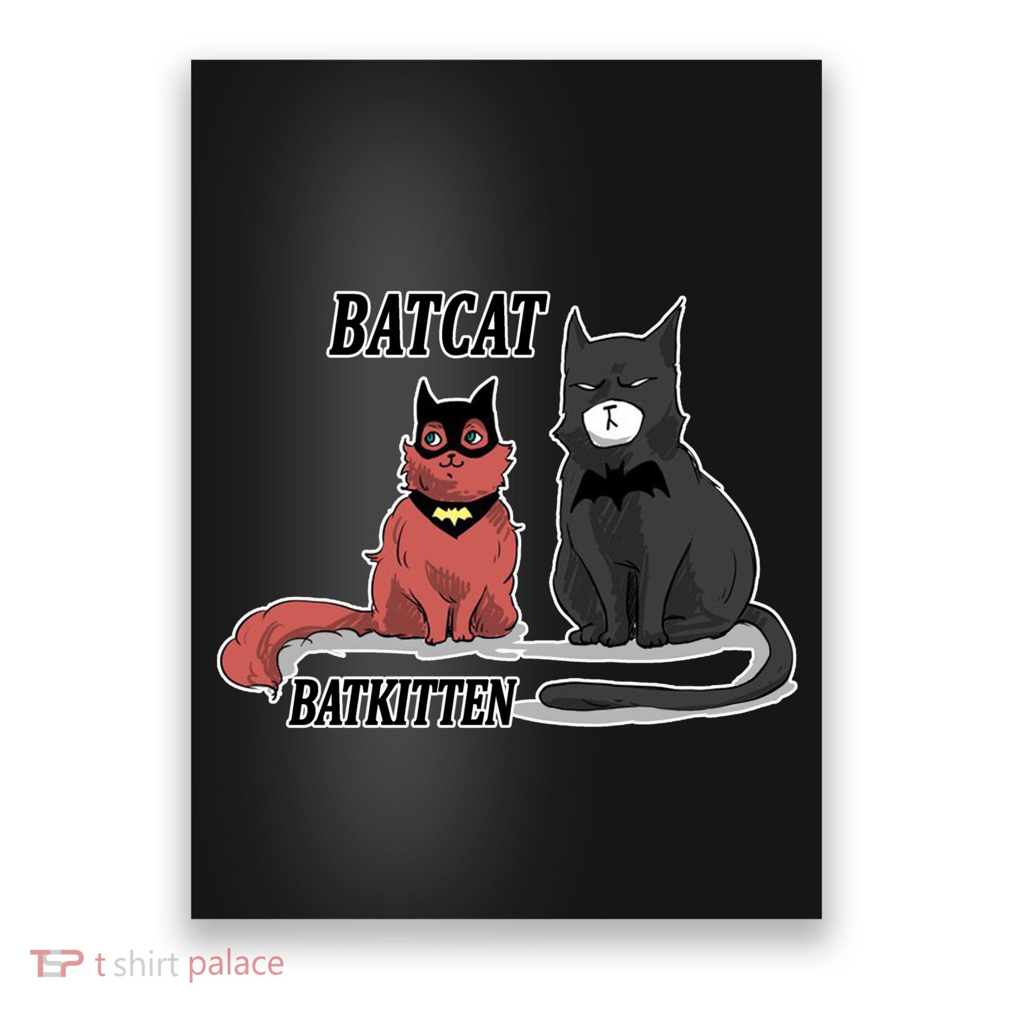 Bat Kitten Cat Funny Spoof Cartoon Poster
