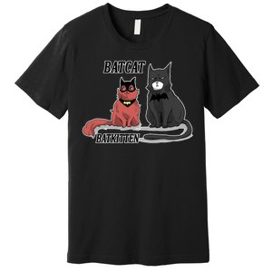 Bat Kitten Cat Funny Spoof Cartoon Premium T-Shirt