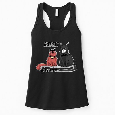 Bat Kitten Cat Funny Spoof Cartoon Womens Tank Top
