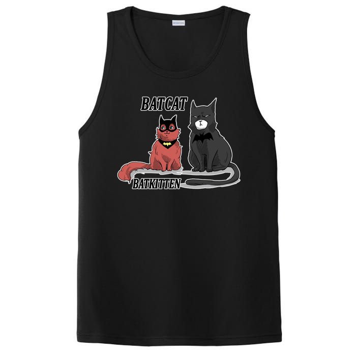 Bat Kitten Cat Funny Spoof Cartoon PosiCharge Competitor Tank