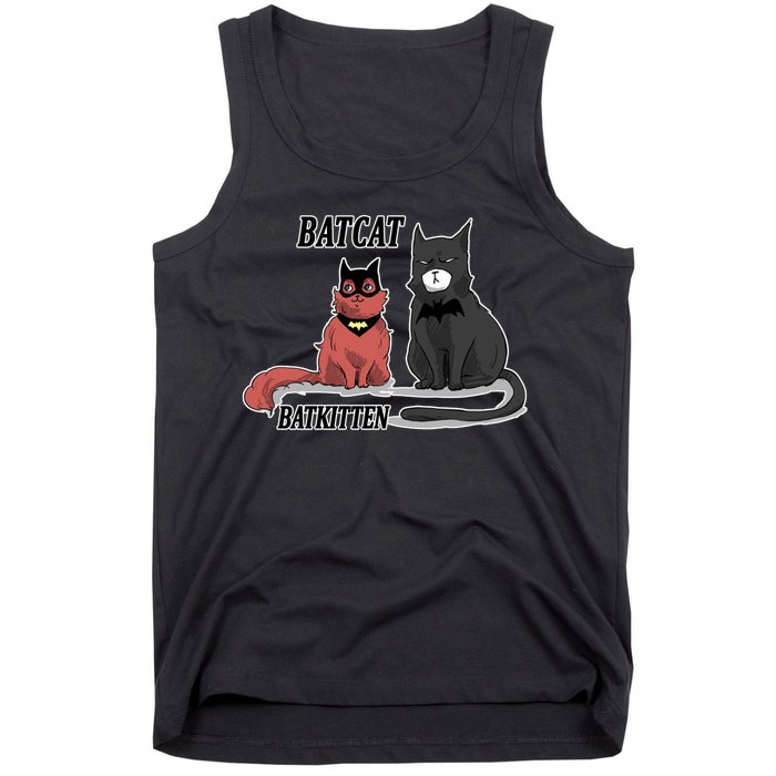 Bat Kitten Cat Funny Spoof Cartoon Tank Top