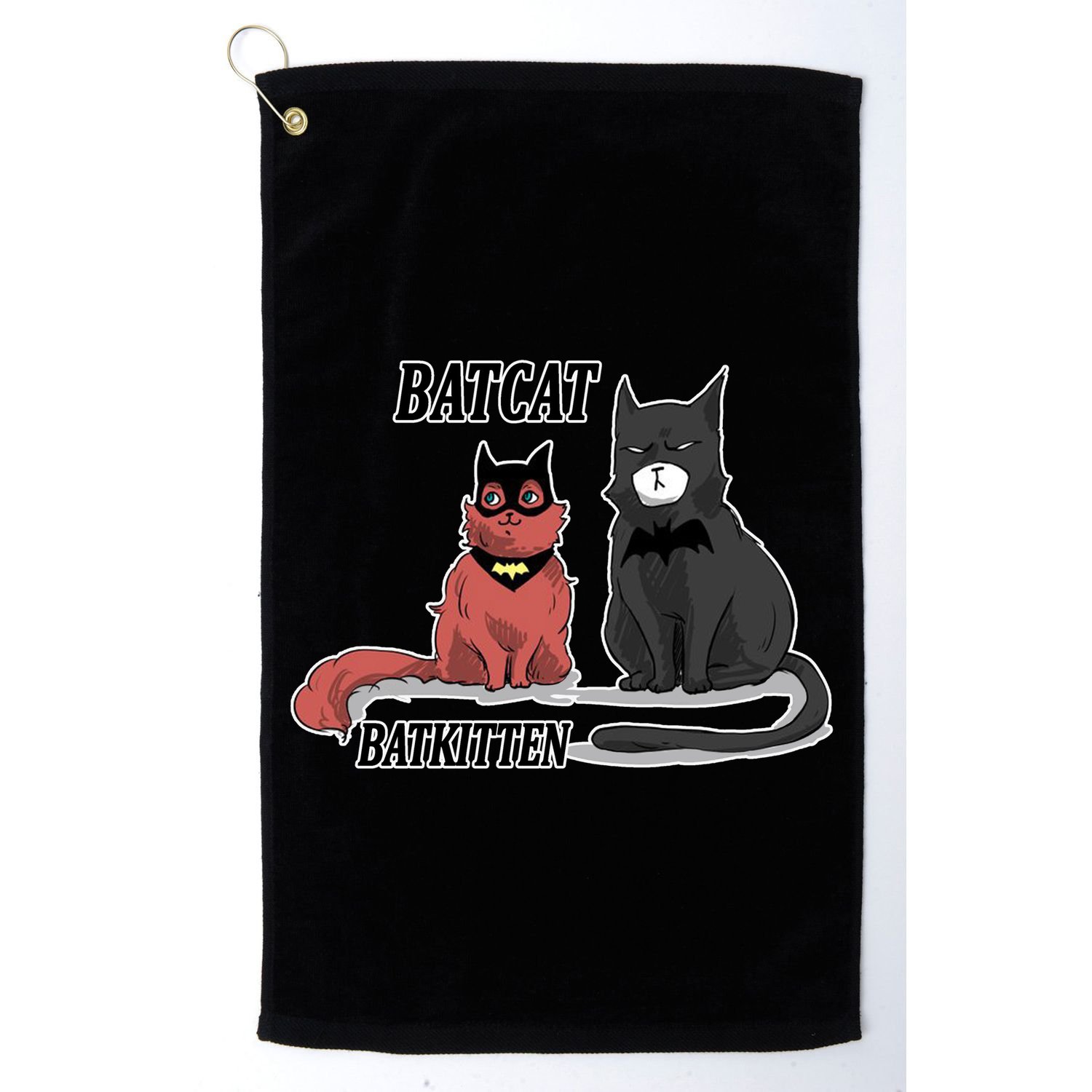 Bat Kitten Cat Funny Spoof Cartoon Golf Towel