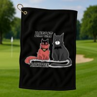 Bat Kitten Cat Funny Spoof Cartoon Golf Towel