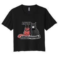 Bat Kitten Cat Funny Spoof Cartoon Women's Crop Top Tee