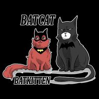Bat Kitten Cat Funny Spoof Cartoon Women's V-Neck T-Shirt