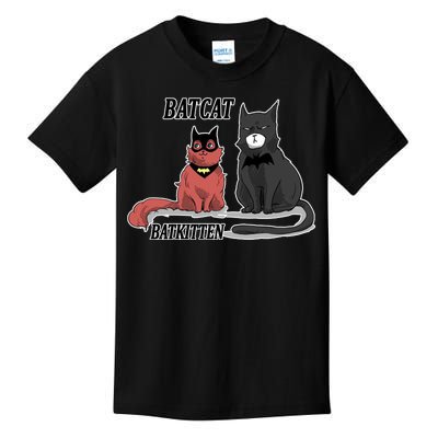 Bat Kitten Cat Funny Spoof Cartoon Kids T-Shirt